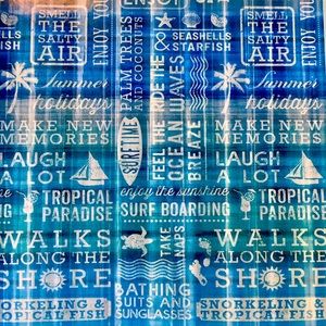 Ocean Rules Peva Shower Curtain Ombré Blue Beach